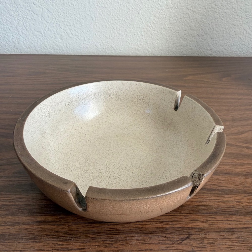 Heath Ceramics USA Vintage Ashtray 4 Slots Notch Pottery MCM Brown Earthy 6.5"
